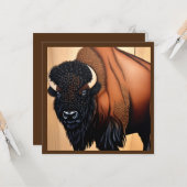 Carte Bison Majestic Des Prairies - Sauvage Et Gratuit (Devant/Arrière en situation)