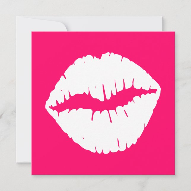 Carte Bisou rose et blanc (Devant)