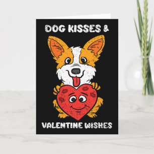 Carte Bisous de chien et vœux de la Saint-Valentin Corgi