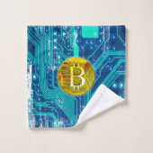 Carte Bitcoin Cryptomonnaie et circuit (Gant de toilette)