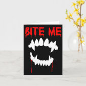 Carte Bite Me Halloween Dents Vampire (Fleur jaune)