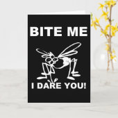 Carte Bite Me I Ose You Funny Mosquito GreCard (Fleur jaune)