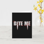 Carte Bite Me Vampire Dents Bloody Halloween (Fleur jaune)