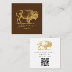Carte Biz Carré Brown Gold Buffalo QR Code