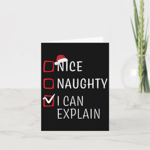 Carte Bizarre Naughty Nice Noël Famille Pajama Hommes Fe