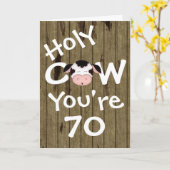 Carte Bizarre vache sainte Vous avez 70 ans Anniversaire (Fleur jaune)