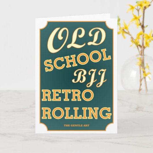 Carte BJJ Old School Rétro Anniversaire de Rolling (Fleur jaune)