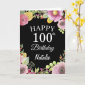 Carte Blac 100e Anniversaire Fleurs florales (Fleur jaune)