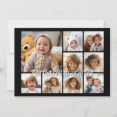 Carte Black 9 Photo Carré Collage - avec script blanc (Devant)