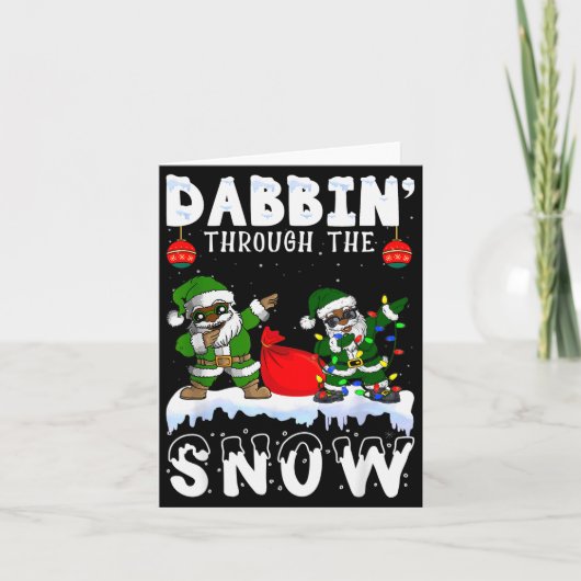 Carte Black African American Santa Claus Dabbing Christm (Devant)