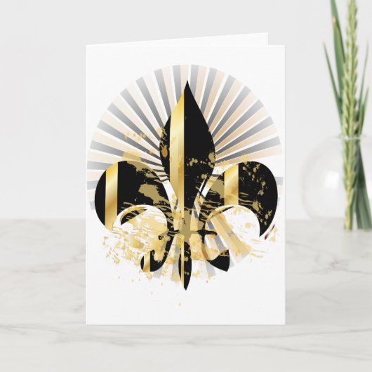 Carte Black and Gold Fleur de Lis (Devant)