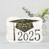 Carte Black and Gold Floral Casquette 2025 (Debout devant)