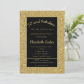 Carte Black and Gold Parties scintillant 50 et Fabulous (Debout devant)