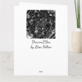 Carte Black and Marbre blanc Fluid Art Joyeux anniversai (Dos)