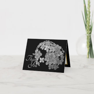 Carte Black and White Floral Cluster Bouquet Thank You