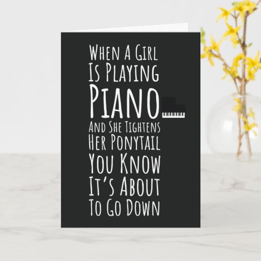 Carte Black And White Funny Piano Cards For Women Her (Fleur jaune)