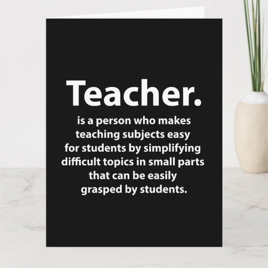 Carte Black and White Teacher Appreciation (Devant)