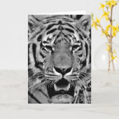 Carte Black and White Tiger Face (Fleur jaune)