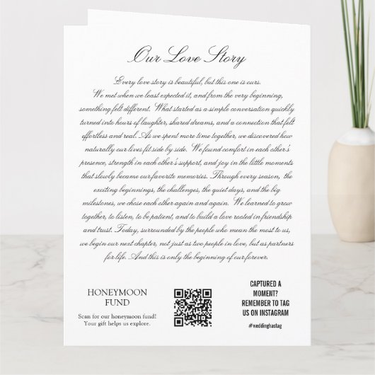 Carte Black and White Wedding Program (Dos)