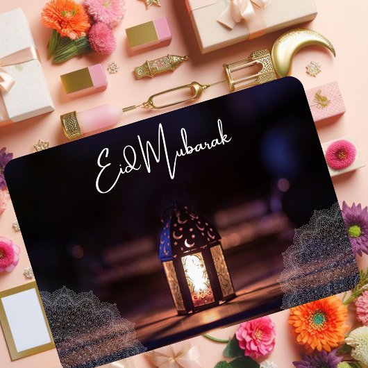 Carte Black Beautiy Happy EId Moubarak Salutation cadeau
