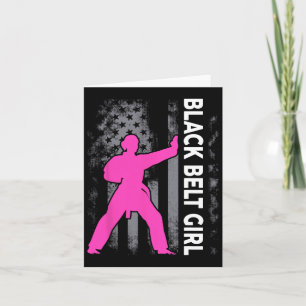 Carte Black Belt Girl Karate Jiu Jitsu Taekwondo Martial