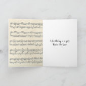 Carte Black Birthday Bow On Vintage Music (Intérieur)