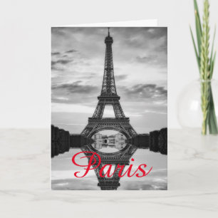 Carte Black Blanc Tour Eiffel Paris Love City Travel