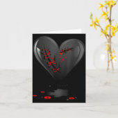 Carte Black Bleeding Cut Open Broken Heart Goth Valentin (Fleur jaune)
