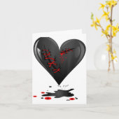 Carte Black Bleeding Cut Open Broken Heart Goth Valentin (Fleur jaune)