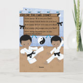 Carte Black Boys Karate Secret Message Joyeux anniversai (Dos)