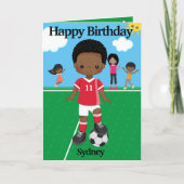 Carte Black Boys Soccer Word Recherche Joyeux Anniversai (Devant)