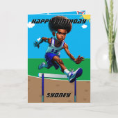 Carte Black Boys Track Star Word Recherche Joyeux Annive (Devant)