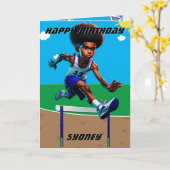 Carte Black Boys Track Star Word Recherche Joyeux Annive (Fleur jaune)