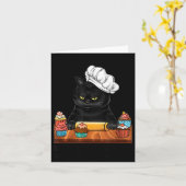 Carte Black Cat Baking Because Murder Is Wrong Cat Lover (Fleur jaune)