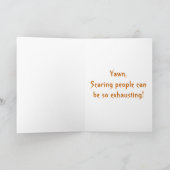 Carte Black Cat Big Yawn Happy Halloween Salutation (Intérieur)