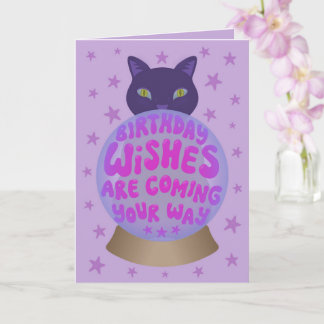 Carte Black Cat Birthday Fortune