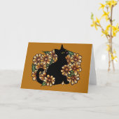 Carte Black Cat Daisy Nature Cats Art (Fleur jaune)