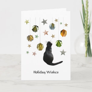 Carte Black Cat Gold Balls et Stars