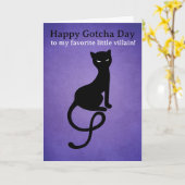 Carte Black Cat Gotcha Day Card - Funny Void Cat (Fleur jaune)