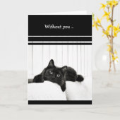 Carte Black Cat I Miss You (Fleur jaune)