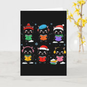 Carte Black Cat Reading Book Christmas For Bookworm Cat (Fleur jaune)