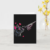 Carte Black Cat Skeleton Hand Boop Valentine's Day Pet O (Fleur jaune)