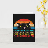 Carte Black Cat Themed Every Snack You Make Retro Peekin (Fleur jaune)