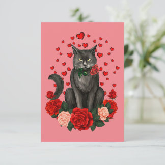 Carte Black Cat Valentines Jour Garçons Filles Teena Off