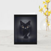 Carte Black Cat Yellow Eyes (Fleur jaune)