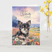 Carte Black Chihuahua Field of Wildflowers Pet Sympathy (Fleur jaune)