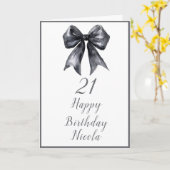 Carte Black Coquette Bow fête d'anniversaire (Fleur jaune)
