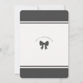 Carte Black Coquette Bow Girl Anniversaire Fête Invitati (Dos)