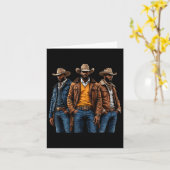 Carte Black Cowboy Africain-Américain Rodéo de l'Ouest M (Fleur jaune)