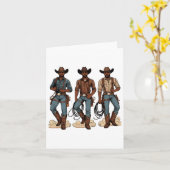 Carte Black Cowboy Western Rodeo Melanin Black History T (Fleur jaune)